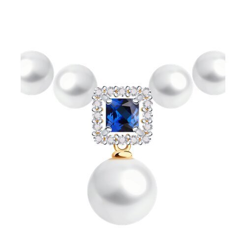 Колье золотое пробы 585 с миксом камней (Арт.797114)