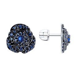 Серьги из серебра с фианитами (Арт.94026053)