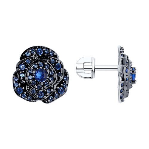 Серьги из серебра с фианитами (Арт.94026053)