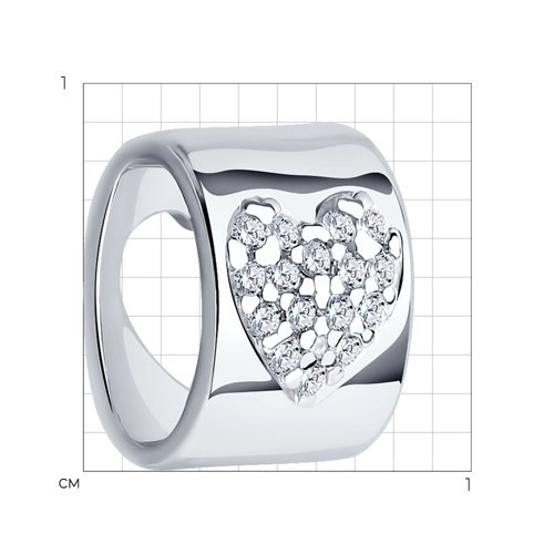 Подвеска-шарм из серебра с фианитами (Арт.94030651)