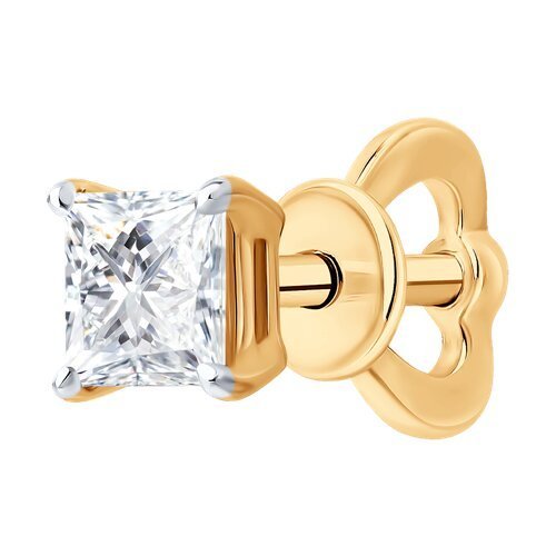 Серьга из золота с бриллиантом выращенным (Арт.9170001-5)