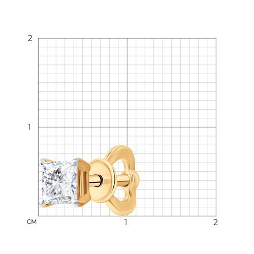 Серьга из золота с бриллиантом выращенным (Арт.9170001-5)