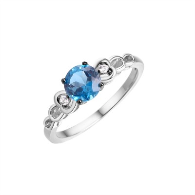 Кольцо с топазом и фианитами «Весенний бриз» Fresh Jewelry (арт.CZ-R00563-X-WB-LB-X-W)