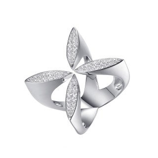 Кольцо серебряное с фианитами «Geometry Fresh» Fresh Jewelry (арт.CZ-R03105-X-W-X-X-W)