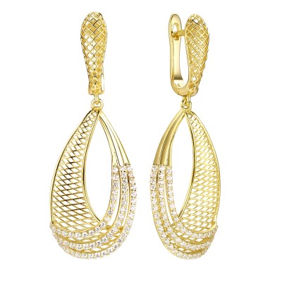 Серьги с фианитами «Gaudi Shine» серебро 925, лимонный оттенок, Fresh Jewelry (арт.FA-E03212-X-L-X-X-W)