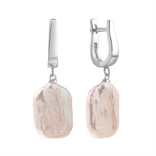 Серьги серебряные с жемчугом Baroque Pearl Fresh Jewelry (арт.PI-E450-17-X-W-PN-X-X)