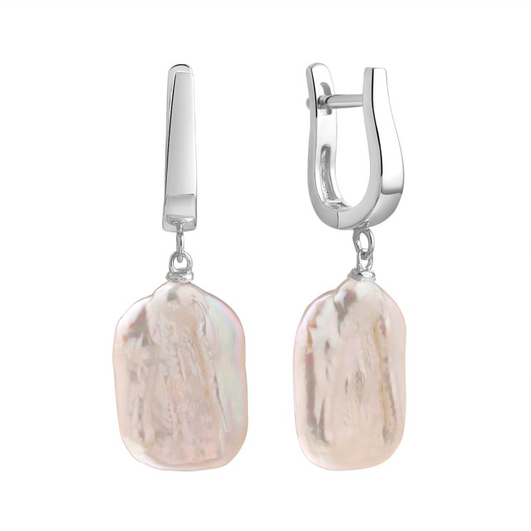 Серьги из серебра с жемчугом (Арт.pi-e450-17-x-w-pn-x-x)