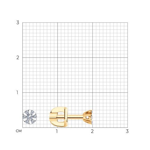 Серьги-пусеты из золота с бриллиантами (Арт.1020993)