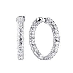 Серьги из серебра с фианитом (Арт.sl-e02195-x-w-x-x-w)
