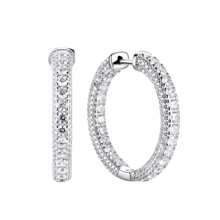 Серьги из серебра с фианитом (Арт.sl-e02195-x-w-x-x-w)
