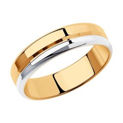 Обручальное кольцо из золочёного серебра (Арт.94110028)