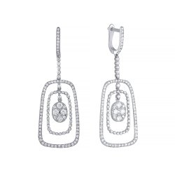 Серьги из белого золота с бриллиантом (Арт.e12164dn_sr_001_wg)