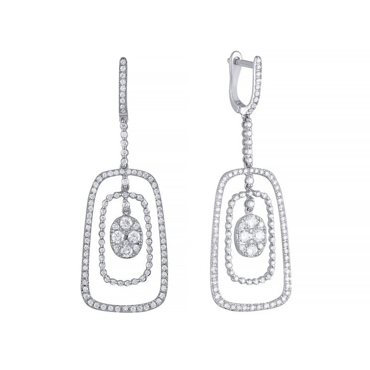 Серьги из белого золота с бриллиантом (Арт.e12164dn_sr_001_wg)
