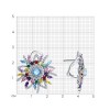 Серьги из серебра с фианитами «Радужный цветок» Соколов (арт.00243)