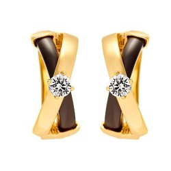 Серьги из серебра с керамикой и куб. цирконием (Арт.tc-e00697-br-l-w-x-x)