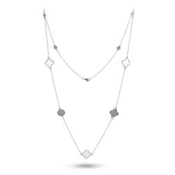 Ожерелье из серебра с керамикой и фианитом (Арт.tc-n01406-w-w-x-x-w)
