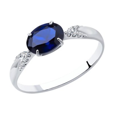 Кольцо из серебра с корундом и фианитами (Арт.88010002)