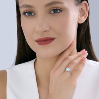 Кольцо из серебра с фианитом «Морское Сердце» Соколов (арт.9401)