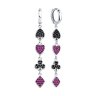 Серьги из серебра с корундами и фианитами (Арт.94026470)