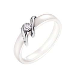 Кольцо из серебра с керамикой и фианитом (Арт.tc-r01632-w-w-w-x-x)