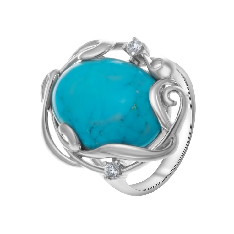 Кольцо из серебра с кораллом и лунным камнем синт. Елана 211612