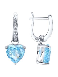 Серьги из серебра с фианитами «Ледяное сердце» Соколов (арт.94027152-91)
