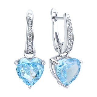 Серьги из серебра с фианитами «Ледяное сердце» Соколов (арт.94027152-91)