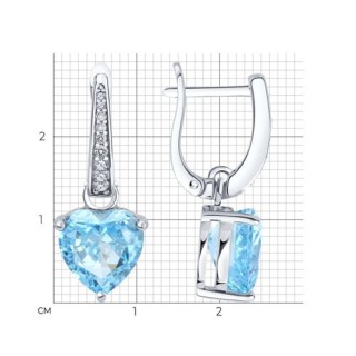 Серьги из серебра с фианитами «Ледяное сердце» Соколов (арт.94027152-91)
