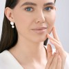 Серьги из серебра с жемчугом и фианитами «Сияющее Сердце» Соколов (арт.9402)