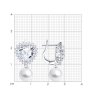Серьги из серебра с синтетическим жемчугом и фианитами (Арт.94027299)
