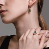 Кольцо из белого золота с бриллиантами и изумрудом «Изумрудная капля» Соколов (арт.3010628-3)