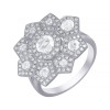Кольцо с бриллиантами и топазом «Снежный Цветок» Myjewels (арт.R8750)