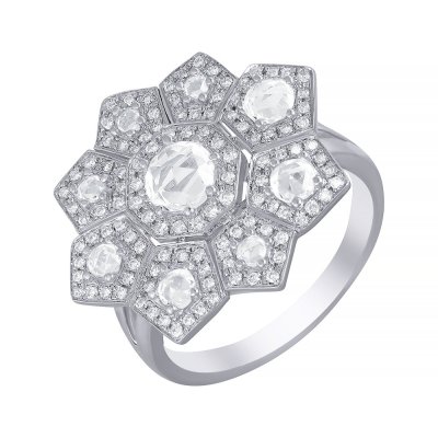 Кольцо из белого золота с бриллиантом и топазом (Арт.r8750rwtwn_ko_001_wg)