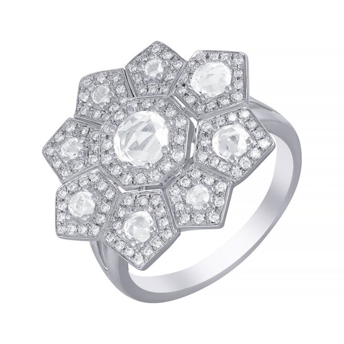 Кольцо из белого золота с бриллиантом и топазом (Арт.r8750rwtwn_ko_001_wg)