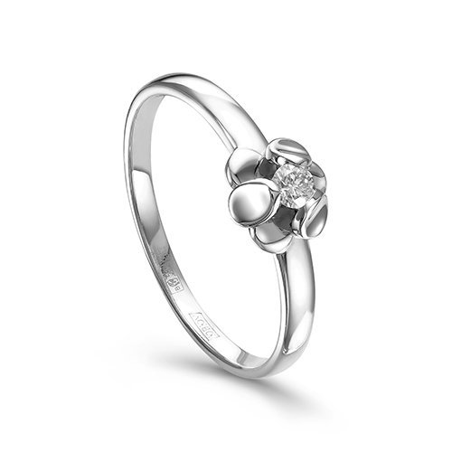 Кольцо с бриллиантом «Цветок рассвета» из белого золота Kabarovsky (арт.11-12011-1000)