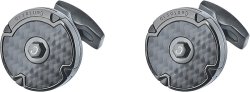 Запонки из стали с карбоном (Арт.bc0075)