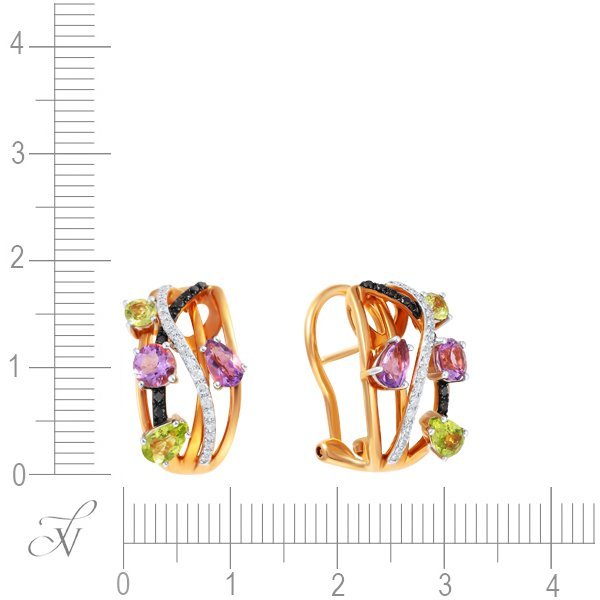 Серьги из золота с аметистом и бриллиантом (Арт.s827mcc4rx_sr_db_am_pd_pink)