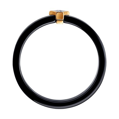 Кольцо из золота с бриллиантами и керамической вставкой (Арт.51-210-00486-1)