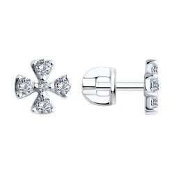 Серьги из серебра с фианитами (Арт.94026452)