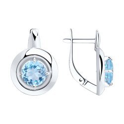 Серьги из серебра с топазами (Арт.94-320-00782-1)