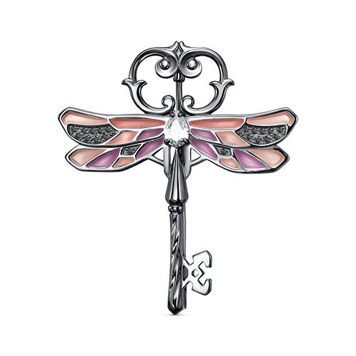 Серебряная брошь Kabarovsky арт. 5-183-8111 — Ключ стрекозы