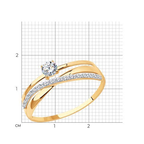 Кольцо из золота с фианитами (Арт.016898)