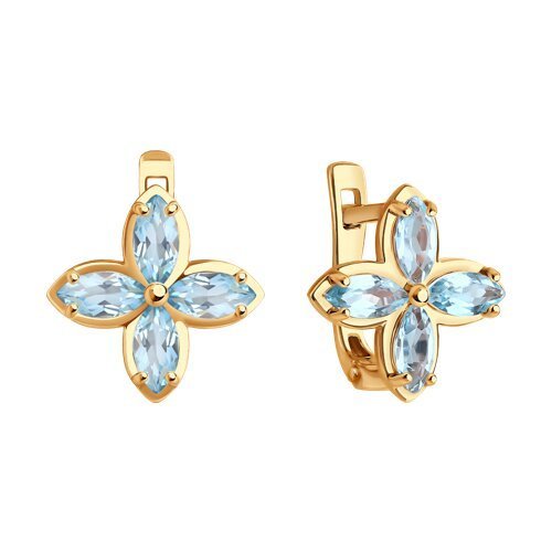 Серьги золотые пробы 585 с топазом (Арт.51-320-02062-1)