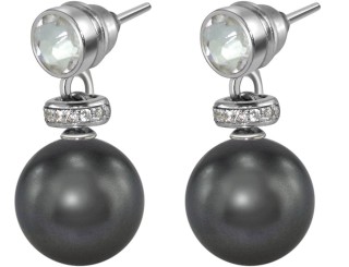 Серьги серебряные с жемчугом и куб. цирконием Pearl Kiss 32S Rivoli (арт.ABS-3-10-32-S)