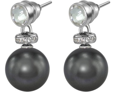 Серьги серебряные с жемчугом и куб. цирконием Pearl Kiss 32S Rivoli (арт.ABS-3-10-32-S)