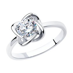 Кольцо из серебра с фианитом (Арт.94012694)