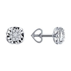 Серьги из белого золота с бриллиантами (Арт.52-222-02153-1)