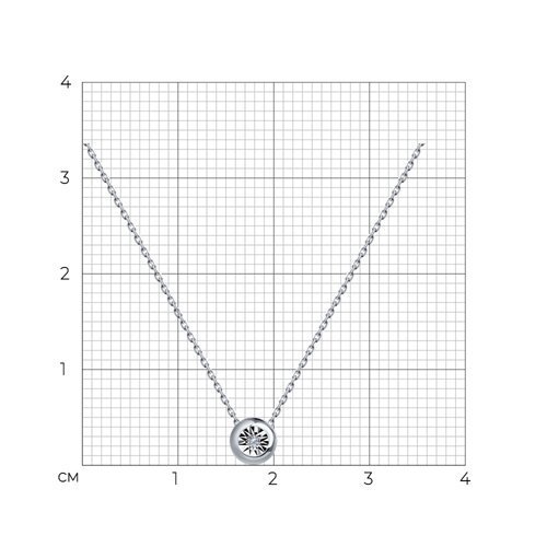 Колье из белого золота с бриллиантом (Арт.52-270-01074-1)