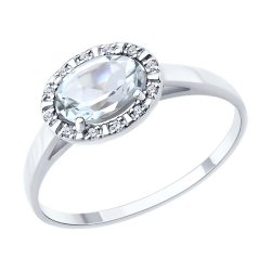 Кольцо золотое пробы 585 с горным хрусталем (Арт.71-00408-3)