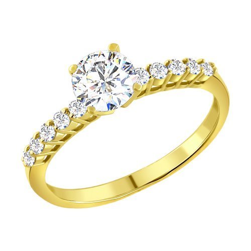 Кольцо из желтого золота с фианитами (Арт.012953-2)